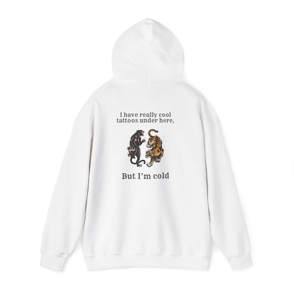 Tattooed Panthers Hoodie – “I Have Tattoos Under Here, But I’m Cold” Cozy Graphic Sweatshirt