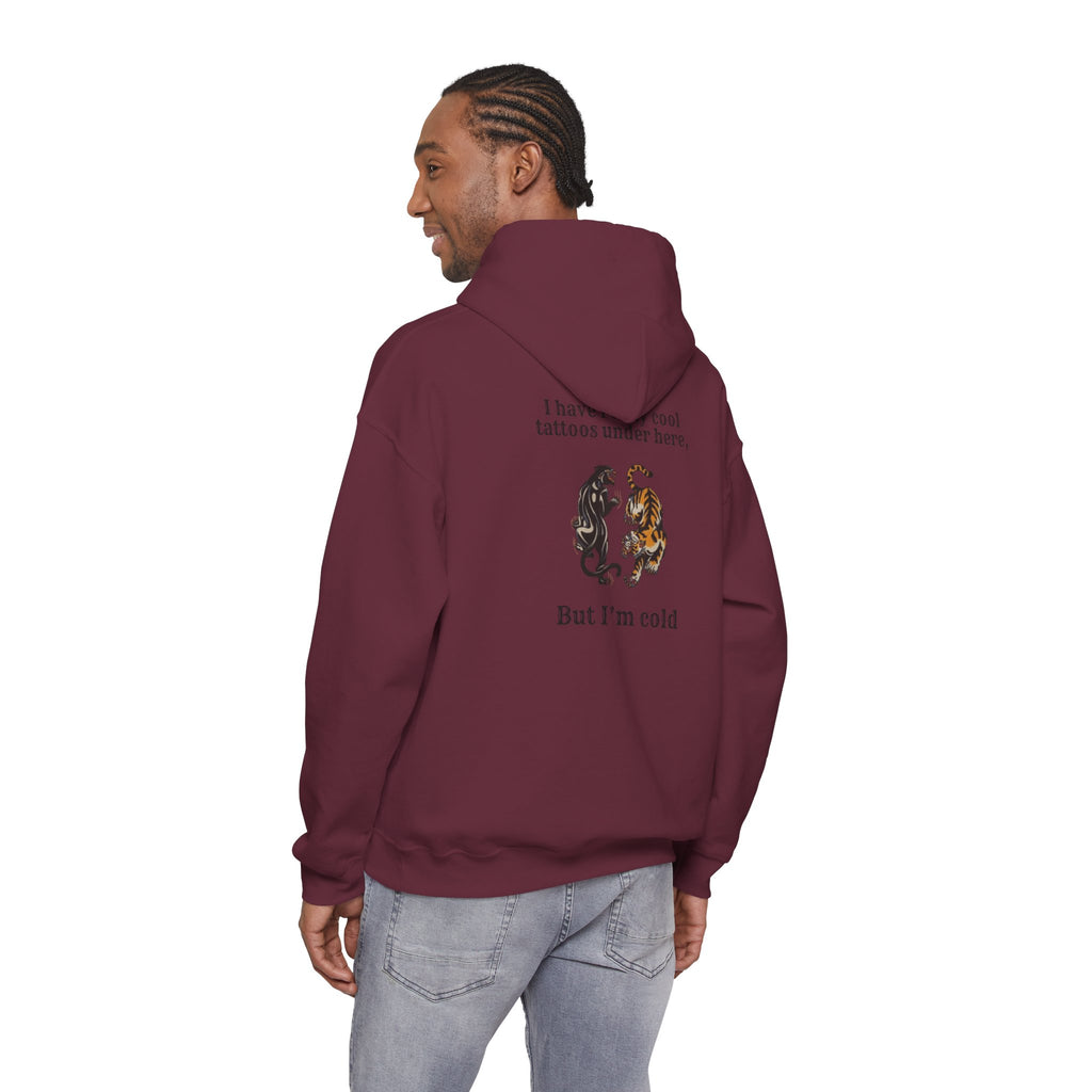 Tattooed Panthers Hoodie – “I Have Tattoos Under Here, But I’m Cold” Cozy Graphic Sweatshirt