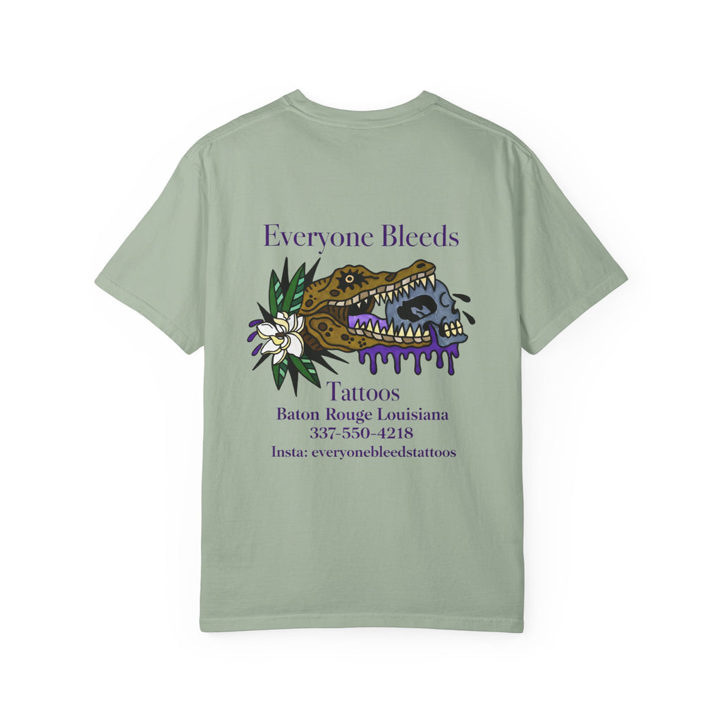 Everyone Bleeds Tattoo Shop T‑Shirt — Baton Rouge Tattoo Studio Logo Tee