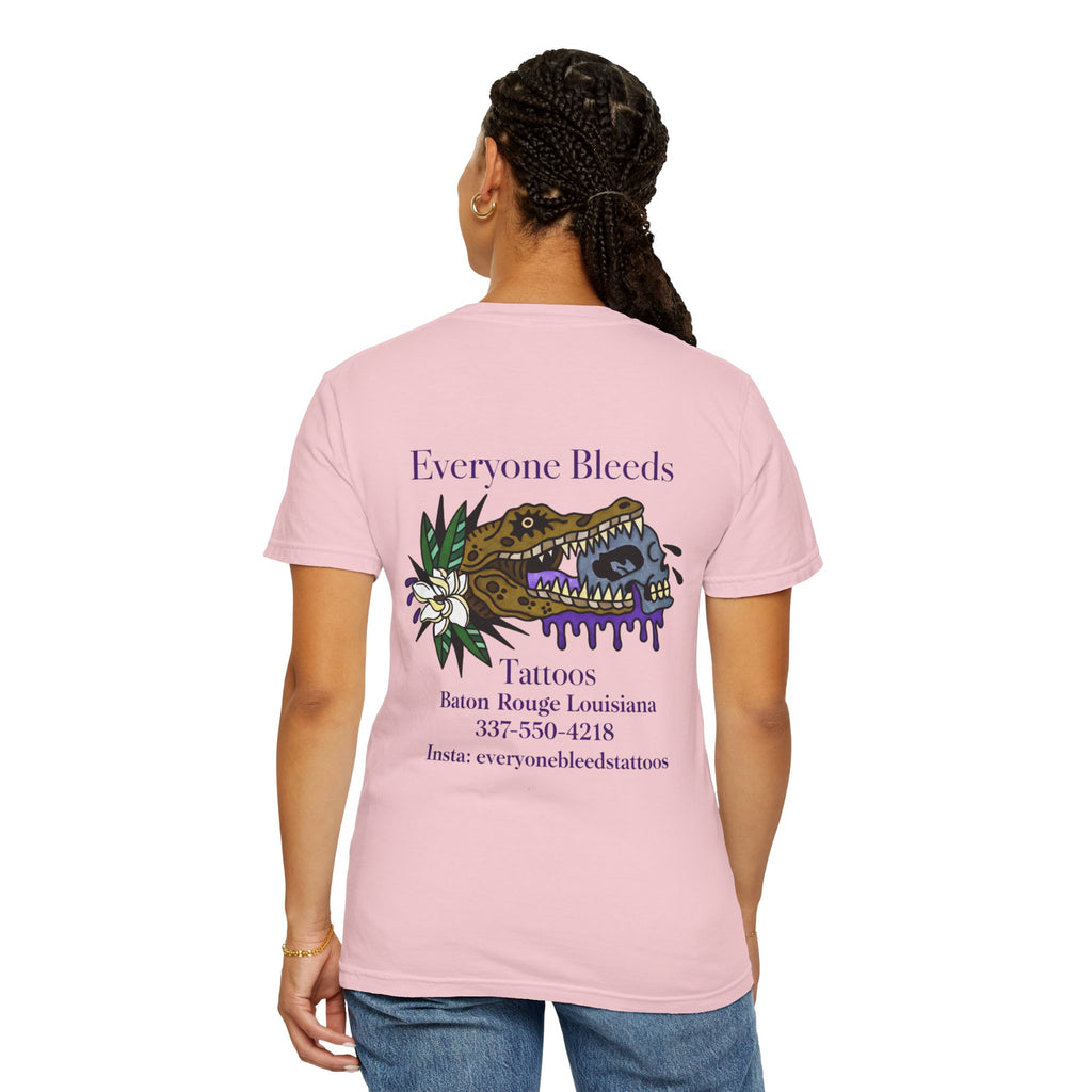 Everyone Bleeds Tattoo Shop T‑Shirt — Baton Rouge Tattoo Studio Logo Tee