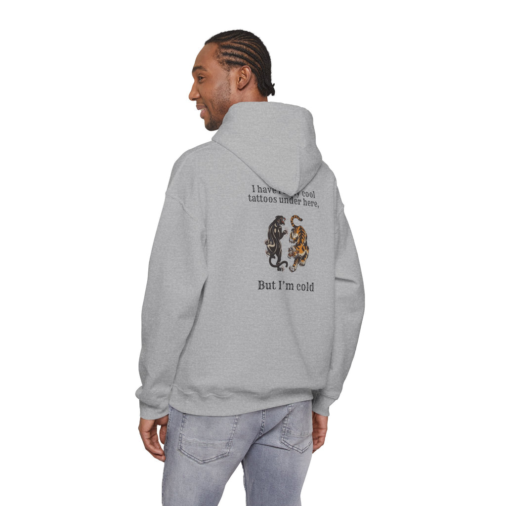 Tattooed Panthers Hoodie – “I Have Tattoos Under Here, But I’m Cold” Cozy Graphic Sweatshirt