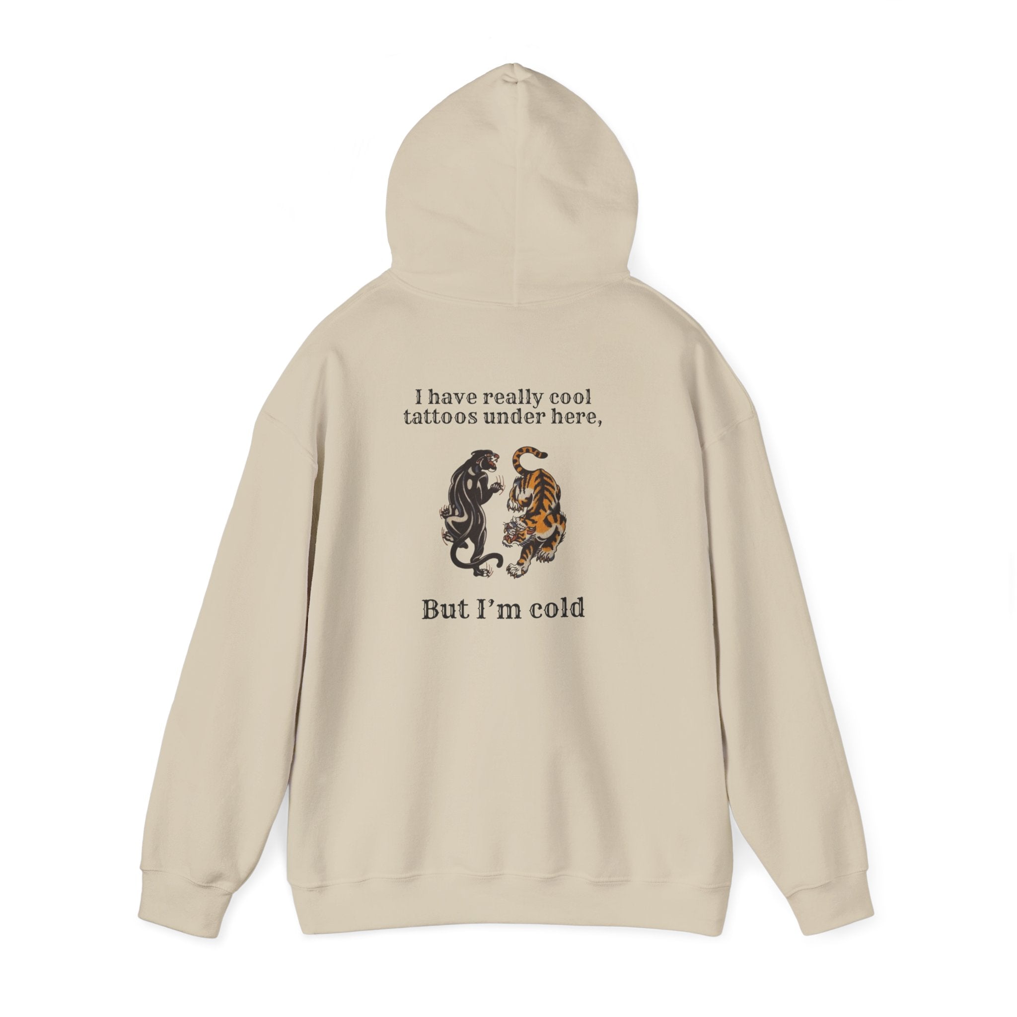 Tattooed Panthers Hoodie – “I Have Tattoos Under Here, But I’m Cold” Cozy Graphic Sweatshirt